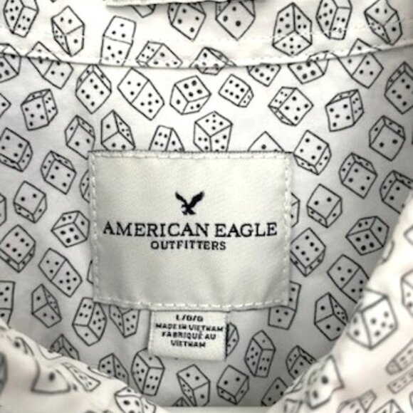 American Eagle Seriously Soft L/S Shirt Men's Sz L Novelty Dice Graphic Cotton - Picture 3 of 6